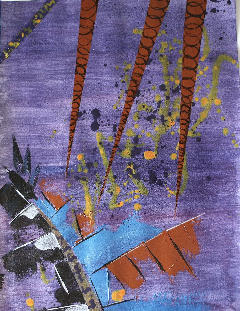 Tableau_peinture_acrylique_papier_purple_mysterious_world