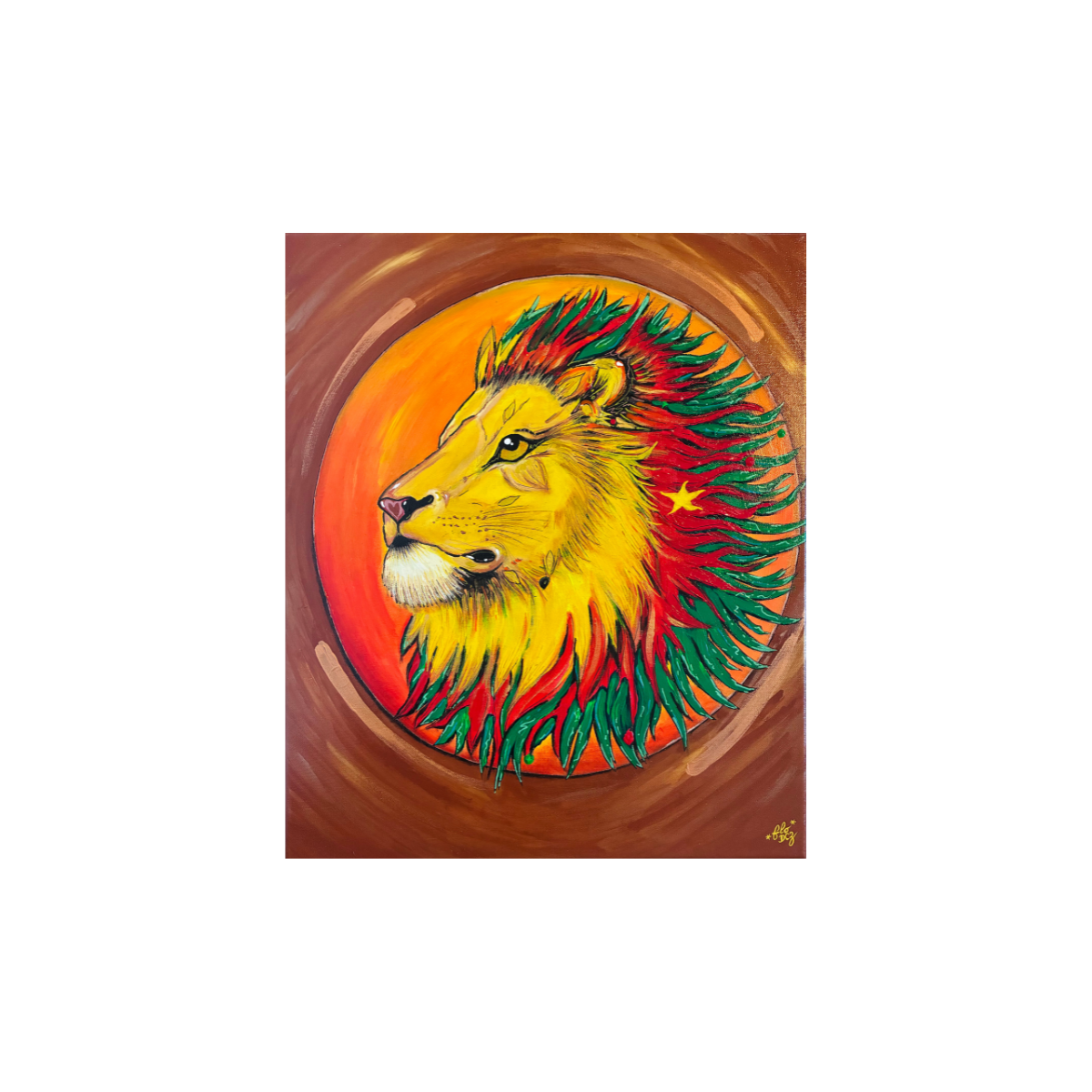 Cameroun Lion 60 x 50 cm