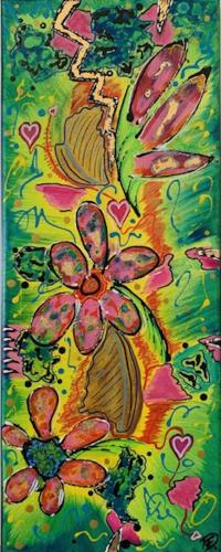 Tableau abstrait fleur