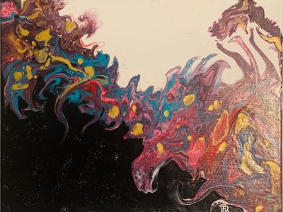 Tableau décoration abstrait Pouring Color Wave