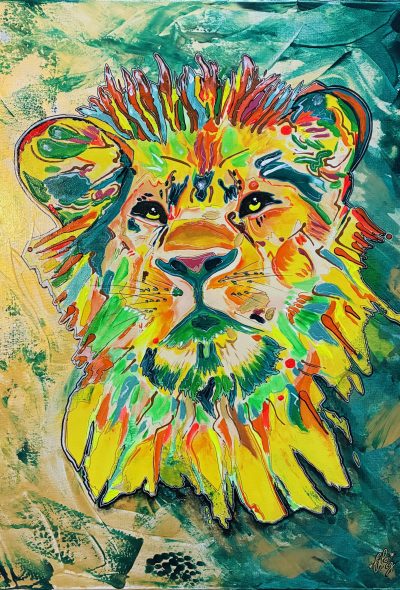 Tableau Peinture Pop Lion Animal