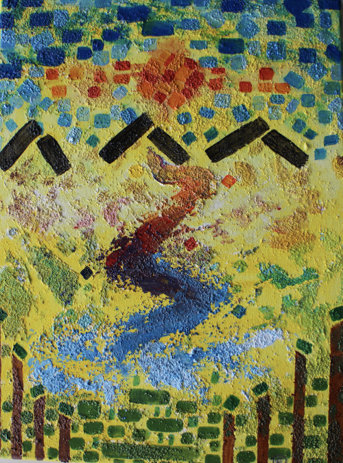 Tableau_toile_sable_acrylique_paysage_abstrait_nature_2